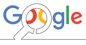 Google logo with magnifying glass